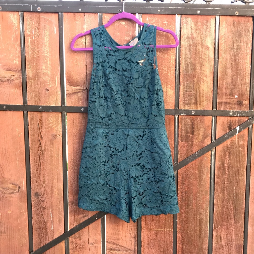 Navy Blue Embroidered Floral Short Jumper